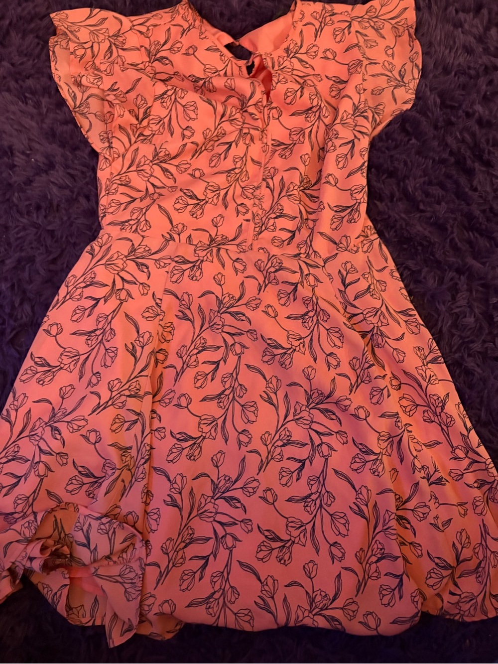 Banana Republic Coral Dress with Navy Floral Print